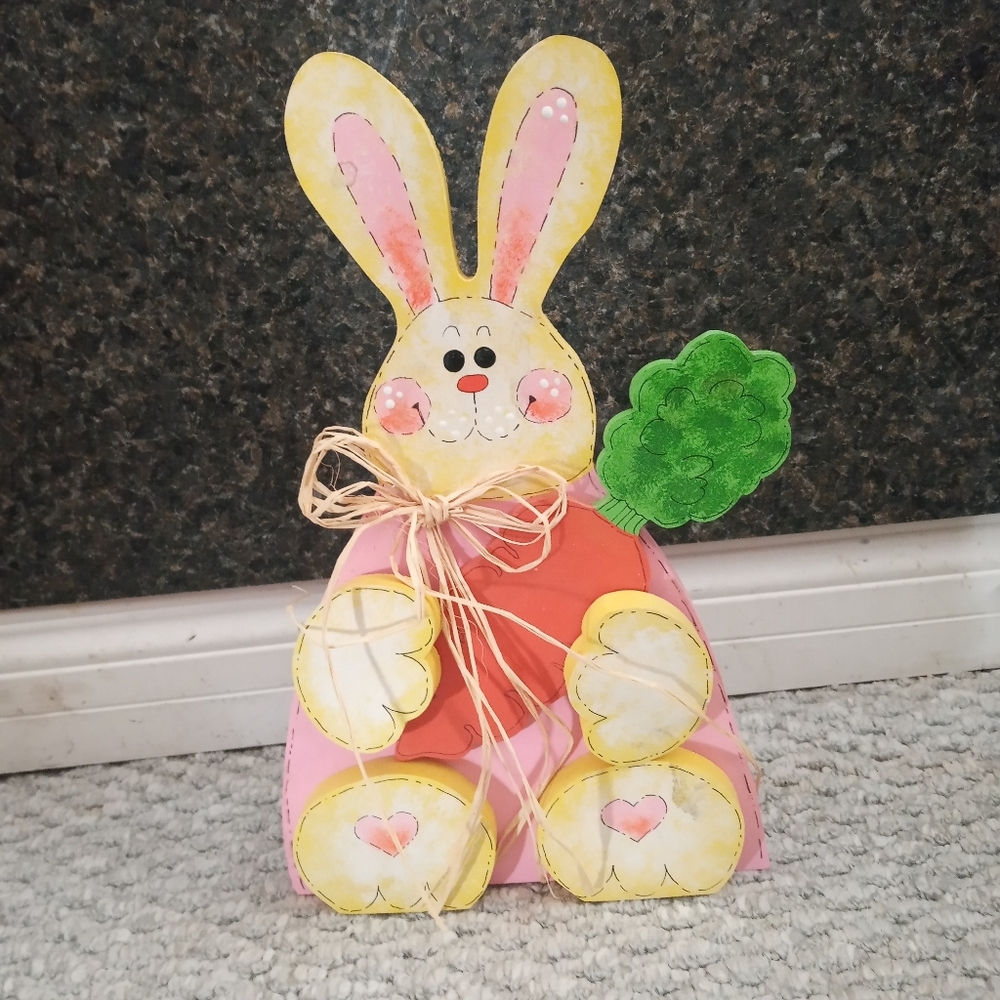 Sitting Wood Easter Bunny